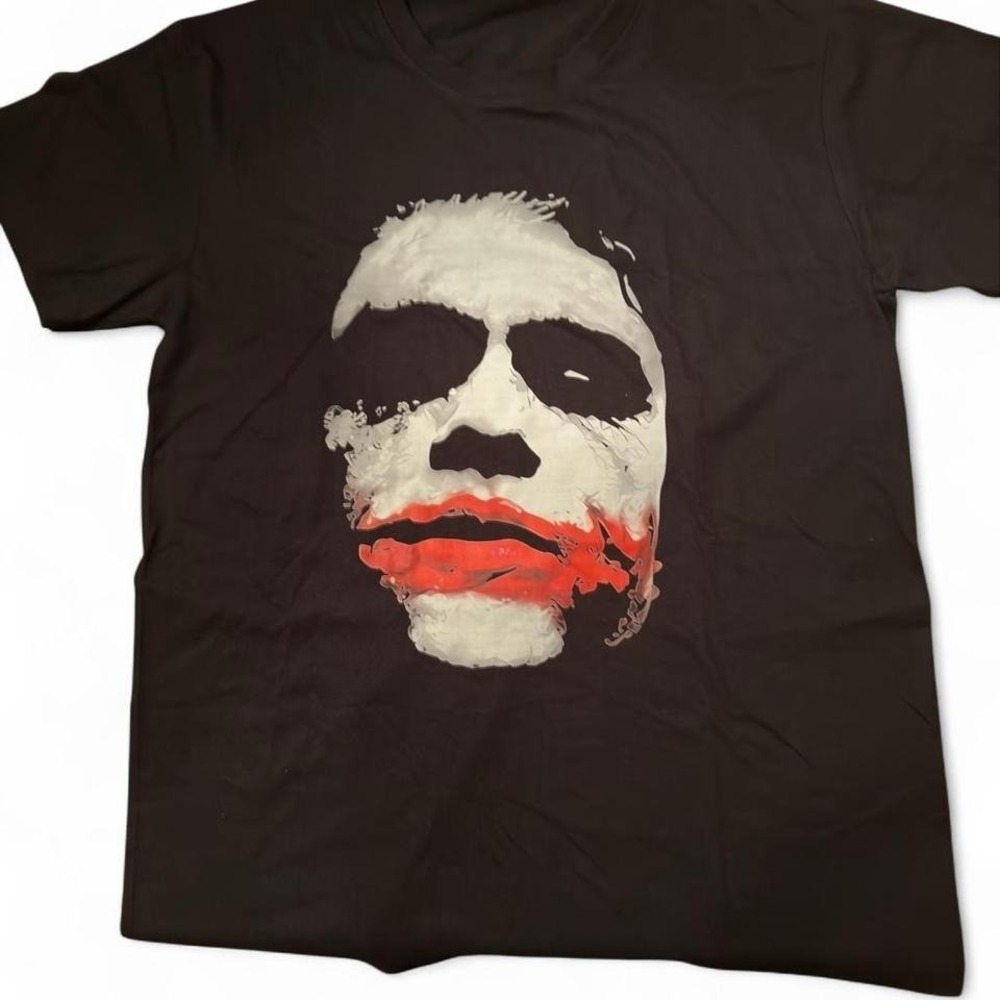 The Joker Dark Knight Graphic T-Shirt Mens Medium Black Heath Ledger DC Comics